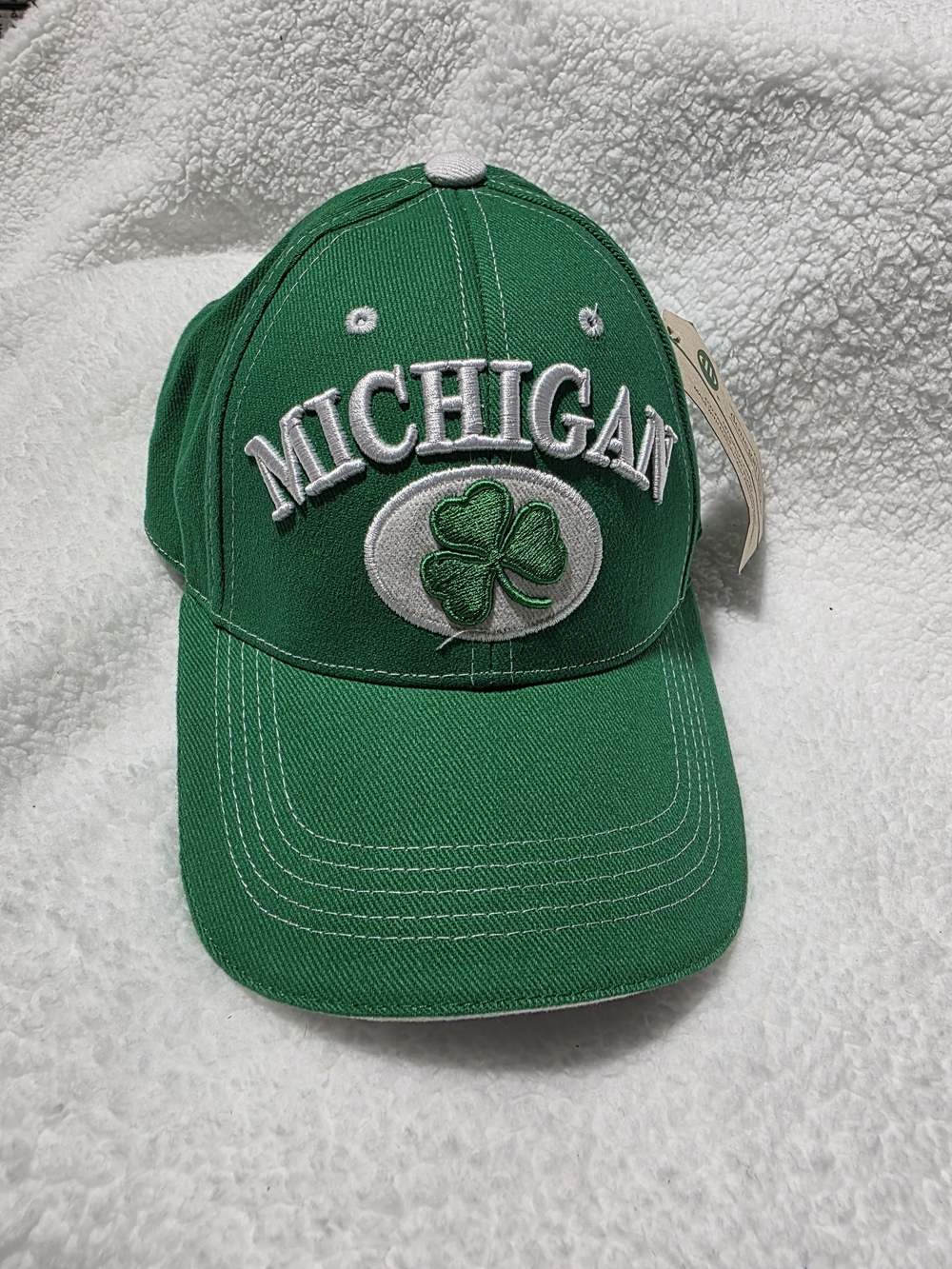 Green Michigan Shamrock Baseball Cap